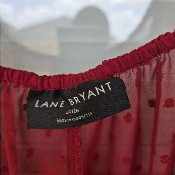 Lane Bryant Sheer  Blouse Sz 14/16 Womens Long Sleeve Textured See Thru Y2k - Picture 6 of 11